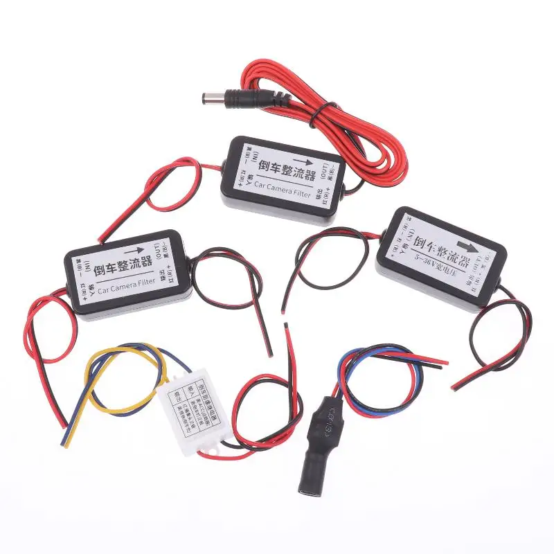 【MO】1/5Pcs Car Rear View Camera Rectifier 12V 24V DC Power Relay Capacitor Filter For Car Backup Camera Signal Anti-Interference