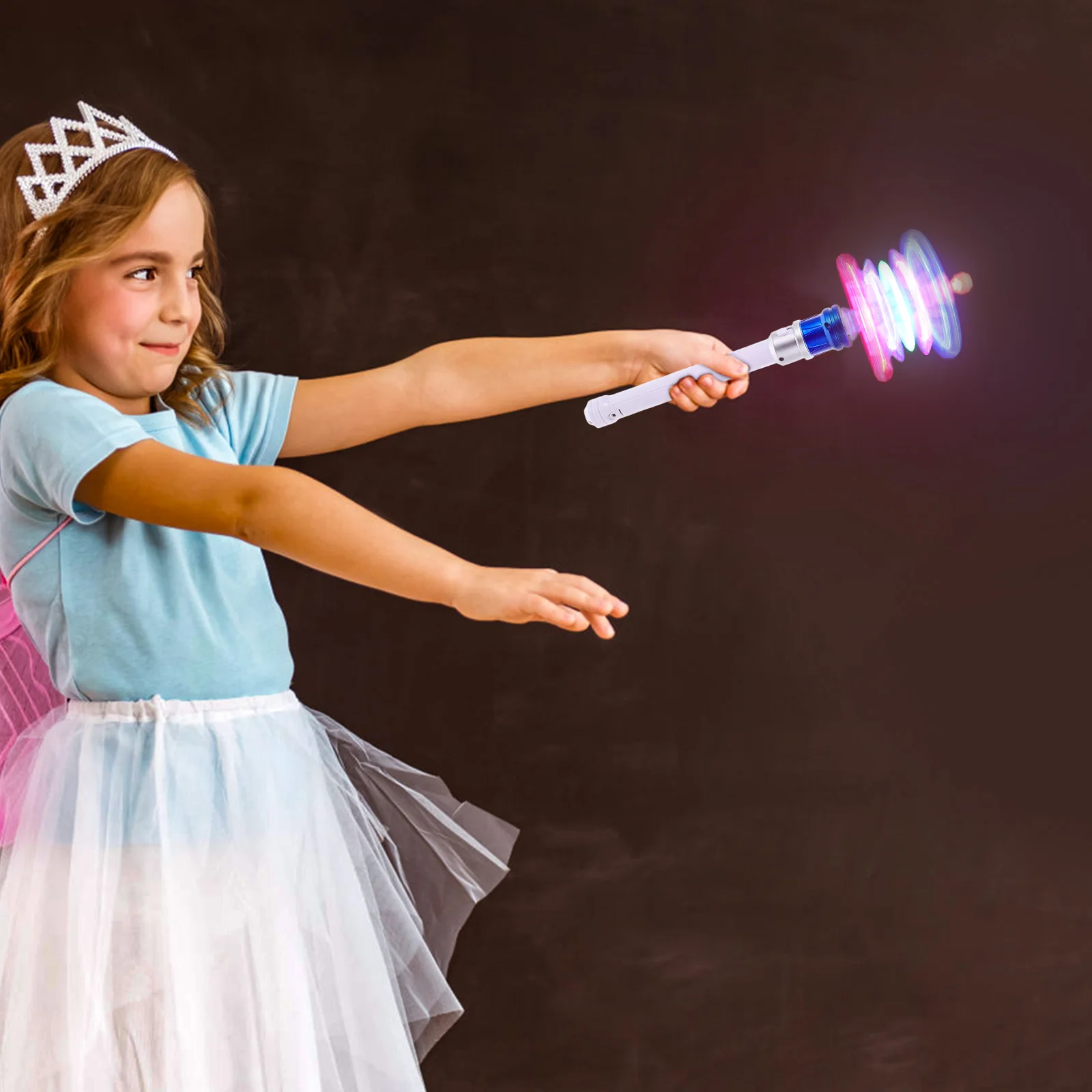 

1pcs Snowflake Colorful Rotating Light Sticks Portable Fairy for Party Concert Decorative Kids Play