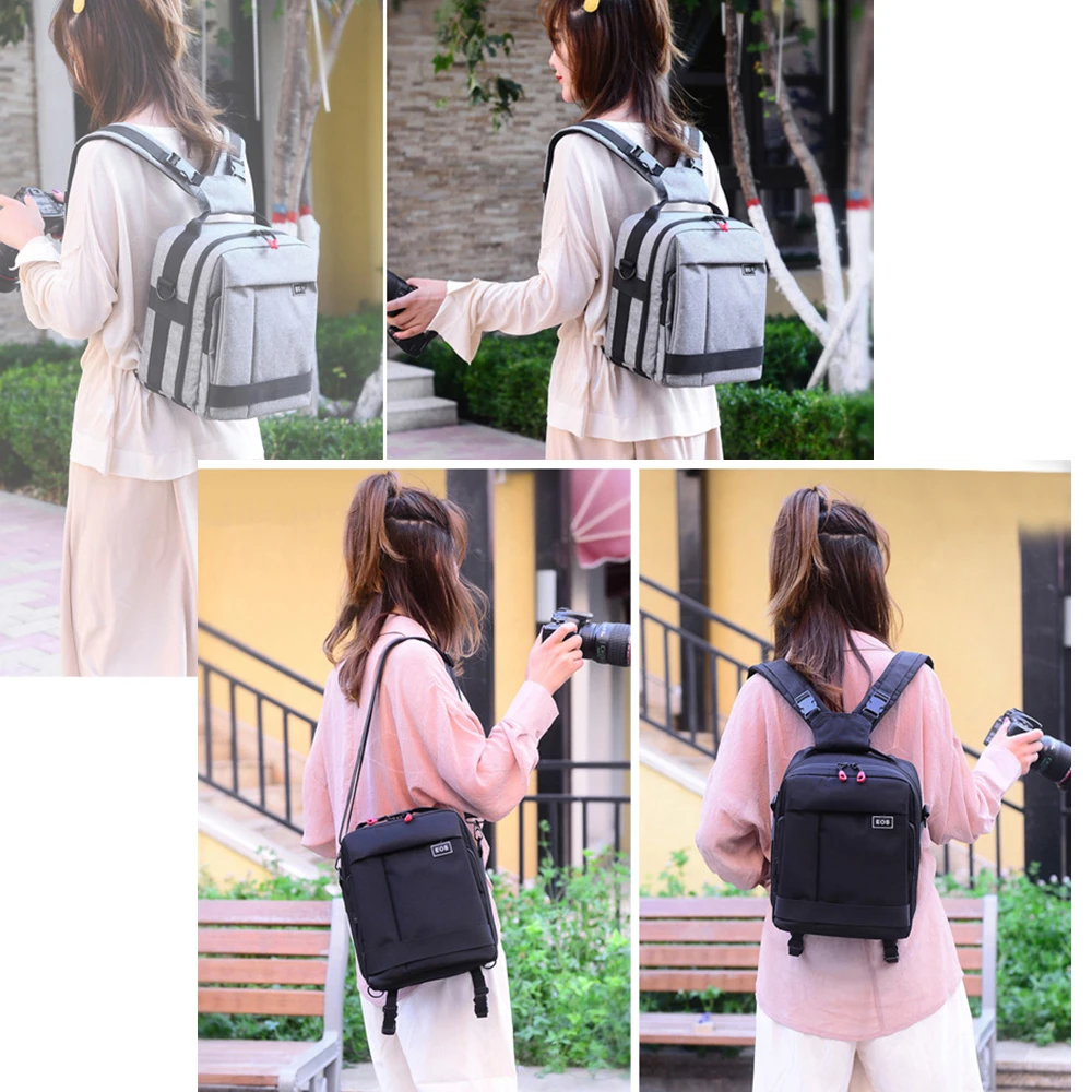 防水ナイロンバックパックバッグコンパートメント付きキヤノンニコンソニー一眼レフカメラレンズ三脚一脚写真アクセサリー