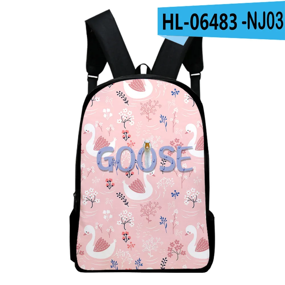 Trendy Popular Funny Goose element Notebook Backpacks pupil School Bags 3D Print Oxford Waterproof Boys/Girls Laptop Backpacks