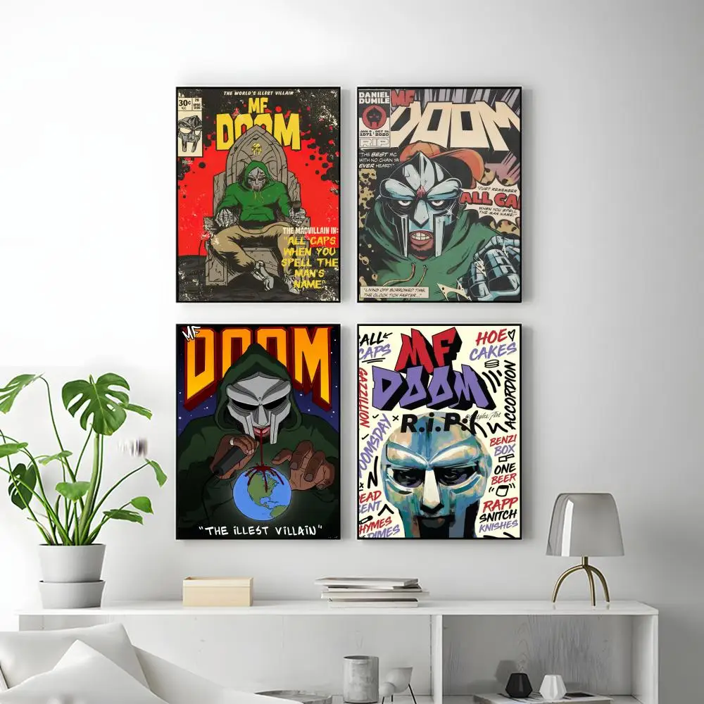 Retro MF D-Doom Rapper Poster HD Versatile Waterproof Wall Decor Self Adhesive Perfect for Any Room & Ideal Gift