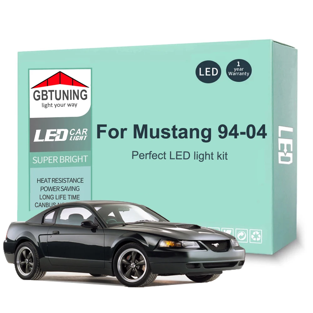 

13 шт. автомобильные аксессуары, светодиодная внутренняя лампа Canbus для Ford Mustang 1994 1995 1996 1997 1998 1999 2000 2001 2002 2003 2004