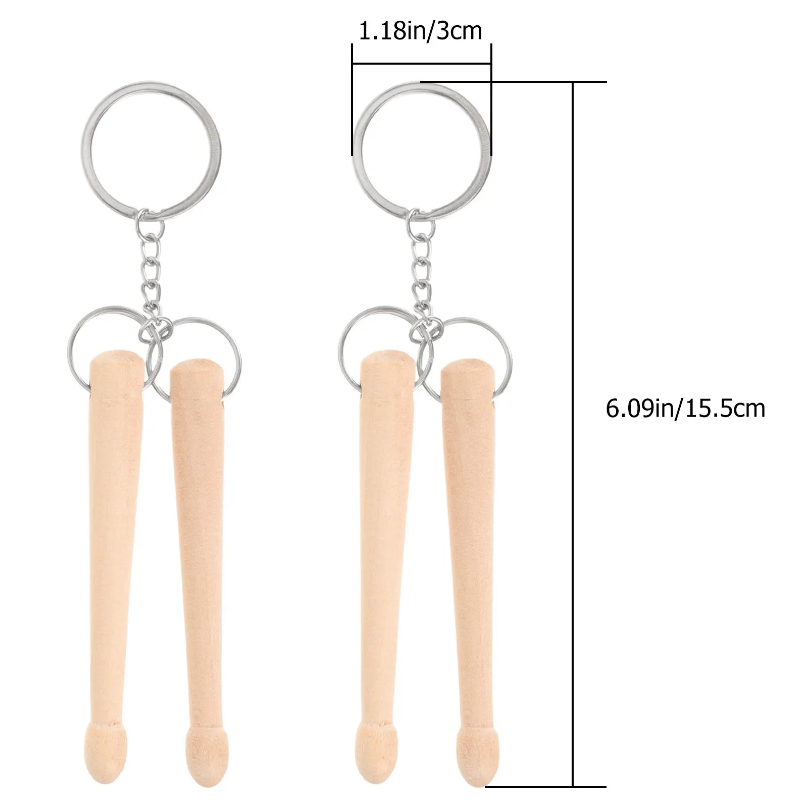 Wooden Keychain For Bag Pendant Keychain Christmas Stocking Stuffers Unique Natural Drummers Musicians