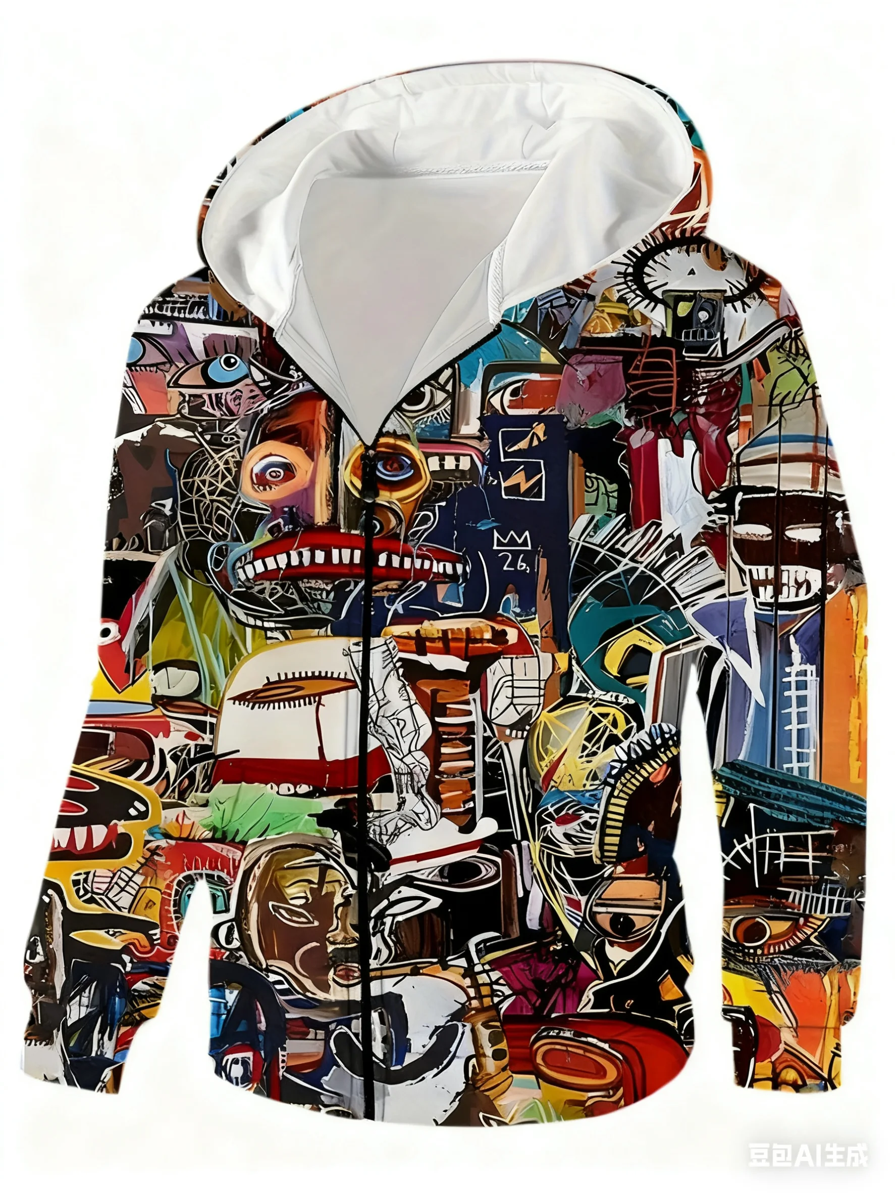 

Мужская куртка с капюшоном и привлекательным 3D-принтом, застежка-молния, повседневная легкая верхняя одежда, подходит для осени и