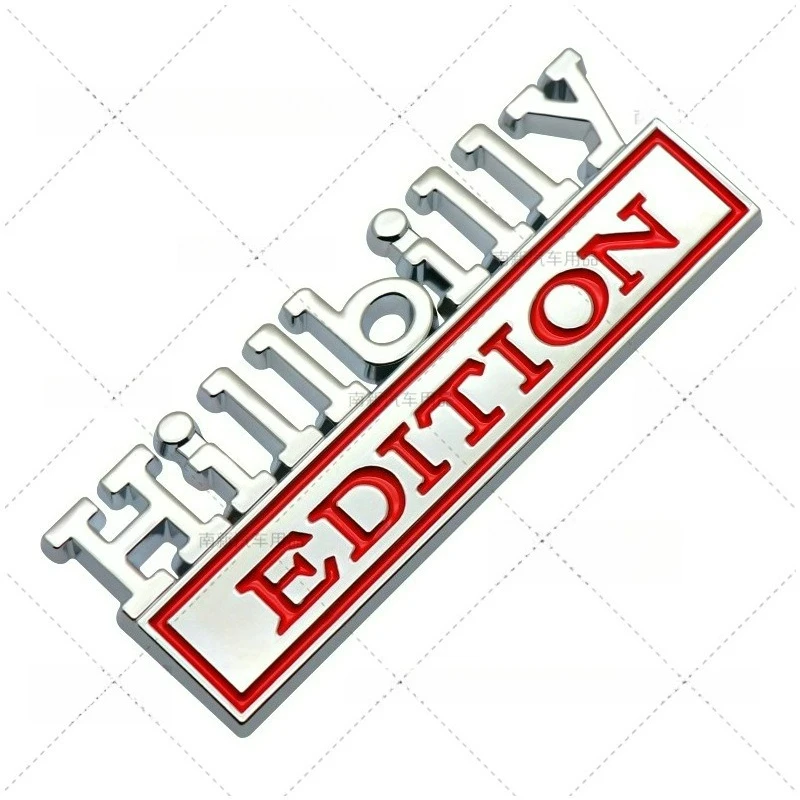 

High-quality Modification 3D Metal Car Stickers Hillbilly EDITION Scratch Cover DIY Decorative Car Accessories