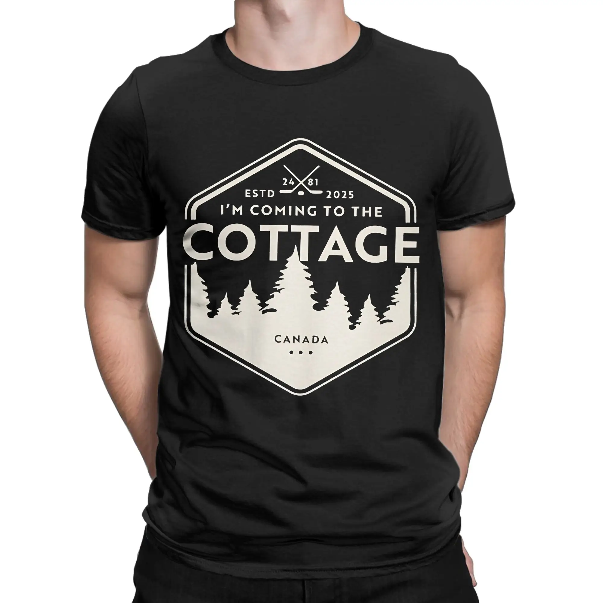 Men IM Coming To The Cottage Romance Hockey T Shirts Heated Rivalry Pure Cotton Clothes Novelty Round Neck Tees Big Size T-Shirt