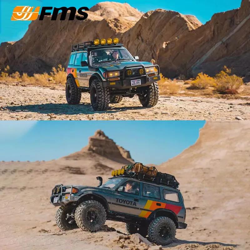 Simulação FMS 1/10 LC80 Toyota Land Cruiser Veículo de escalada, escalada de baixa velocidade, controle remoto agile de alta velocidade elétrico desligado-