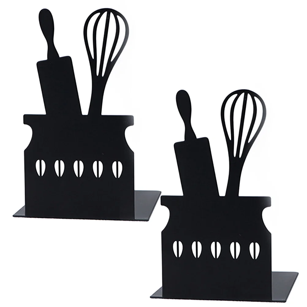 

Kitchen Cartoon Bookend Bookends for Delicate Kitschy Cute Decor Black Desk Stand