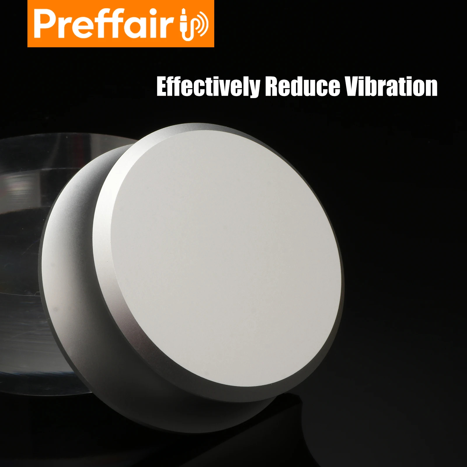Preffair Hifi Record Player Weight Stabilizer for Vinyl LP Turntable Tall Reduce Vibtration Silver Black