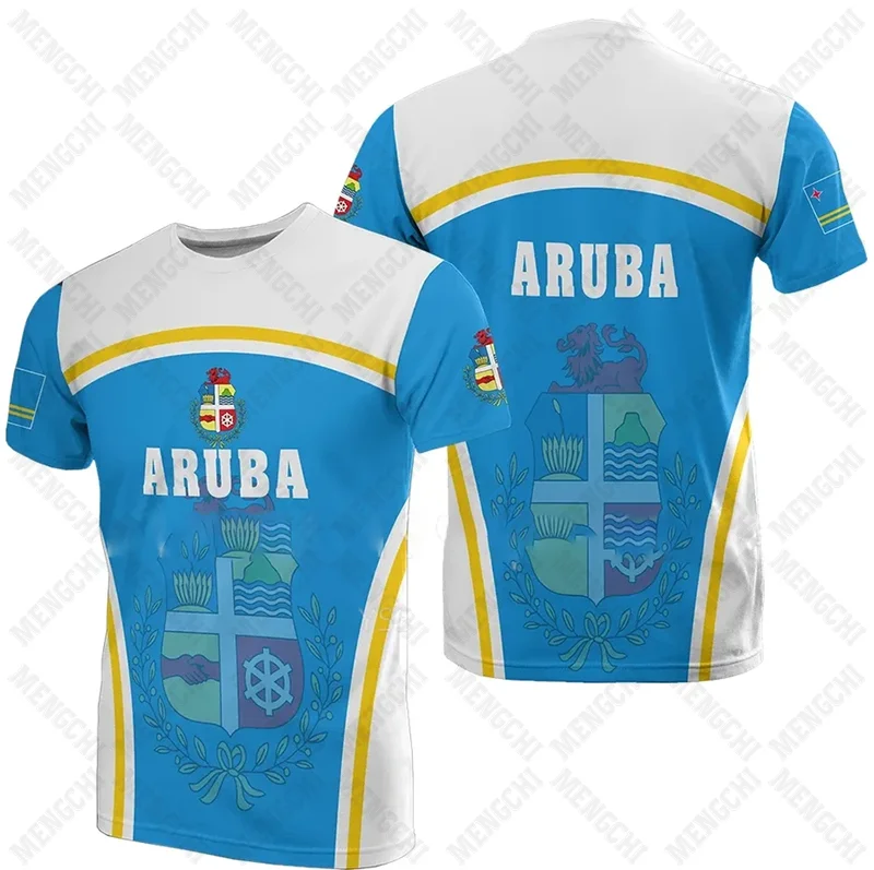 Emblemat Aruba Nazwa własna T-shirty unisex Ponadgabarytowe topy z krótkim rękawem Letnia odzież sportowa Casual Tees Dla mężczyzn, kobiet i dzieci