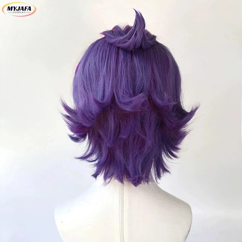w;2,c\4.g; Cosplay Wig LOL Heartsteel Shieda Kayn 30cm Red Mixed Purple Heat Resistant Synthetic Hair Game 6,b'8\j'7/ view 5