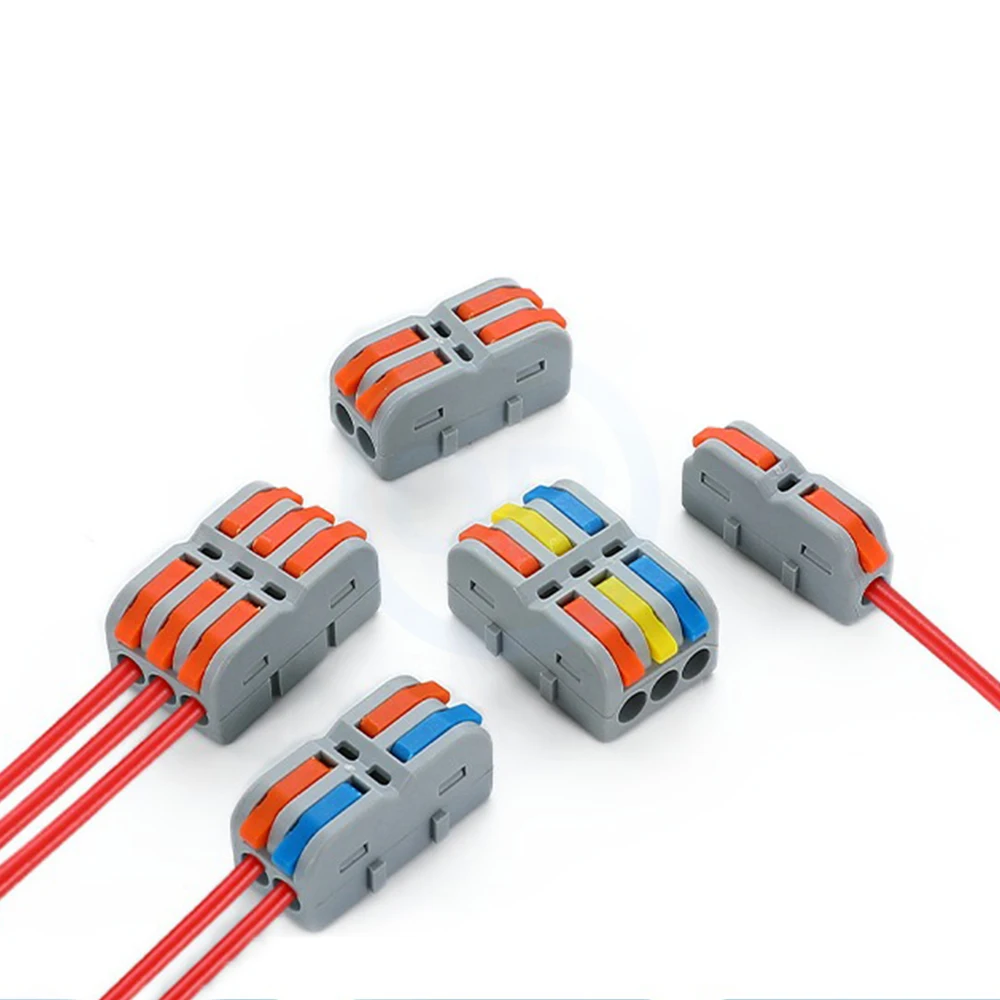 (10 pcs) SPL-1M SPL-2M SPL-3M Miniature Splicable Docking Quick Terminal Block 1/2/3 in 1/2/3 out