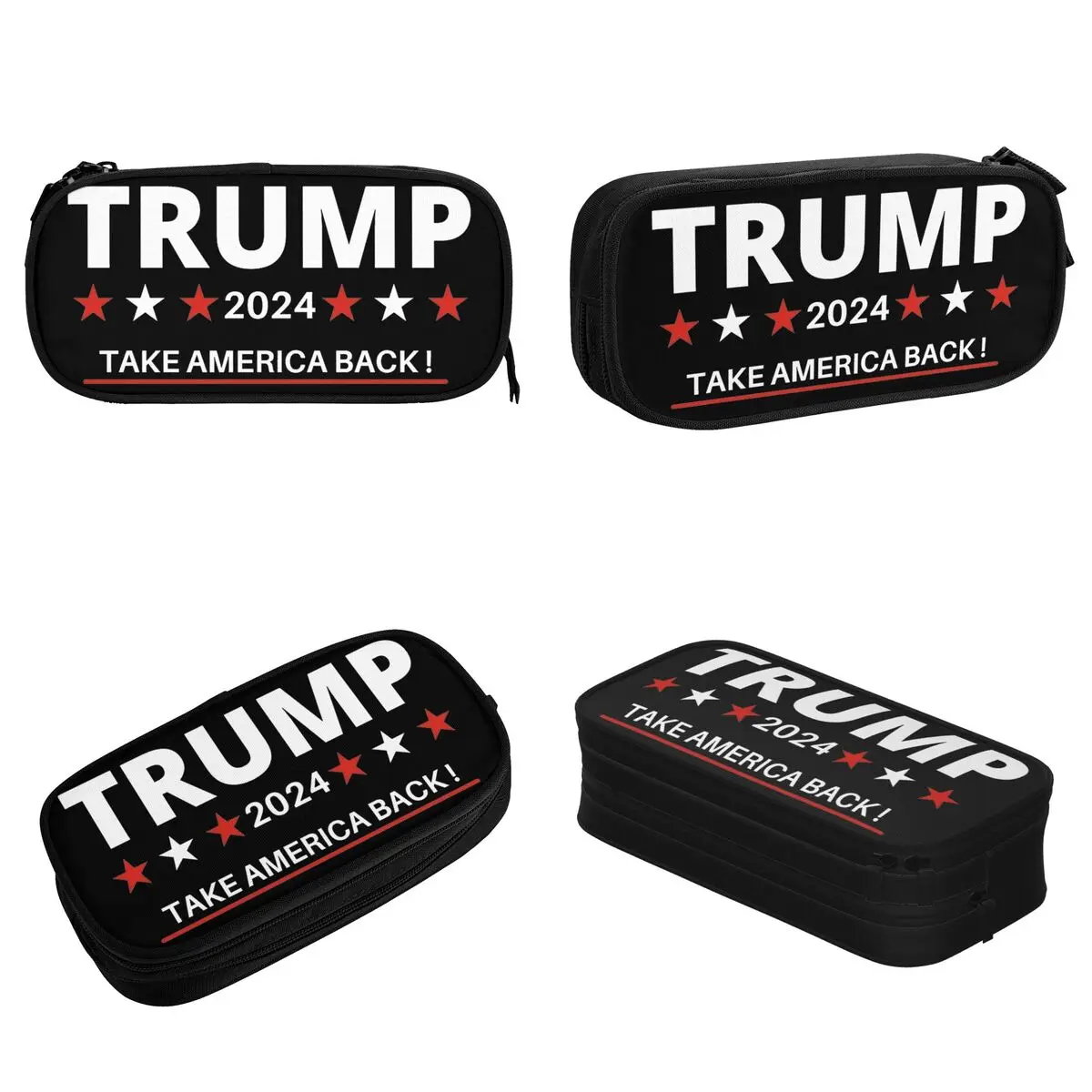 Trump 2024 Take America Back Pencil Cases Pen Holder Bag Kids Big Capacity Office Gift Pencilcases