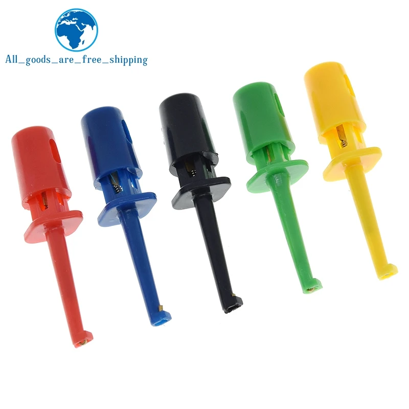 TZT 10Pcs Mini Single Test Hook Clip Test Probe for Electronic Testing IC Grabber Small Size Round Crocodile Clip Hook Test Clip image 4