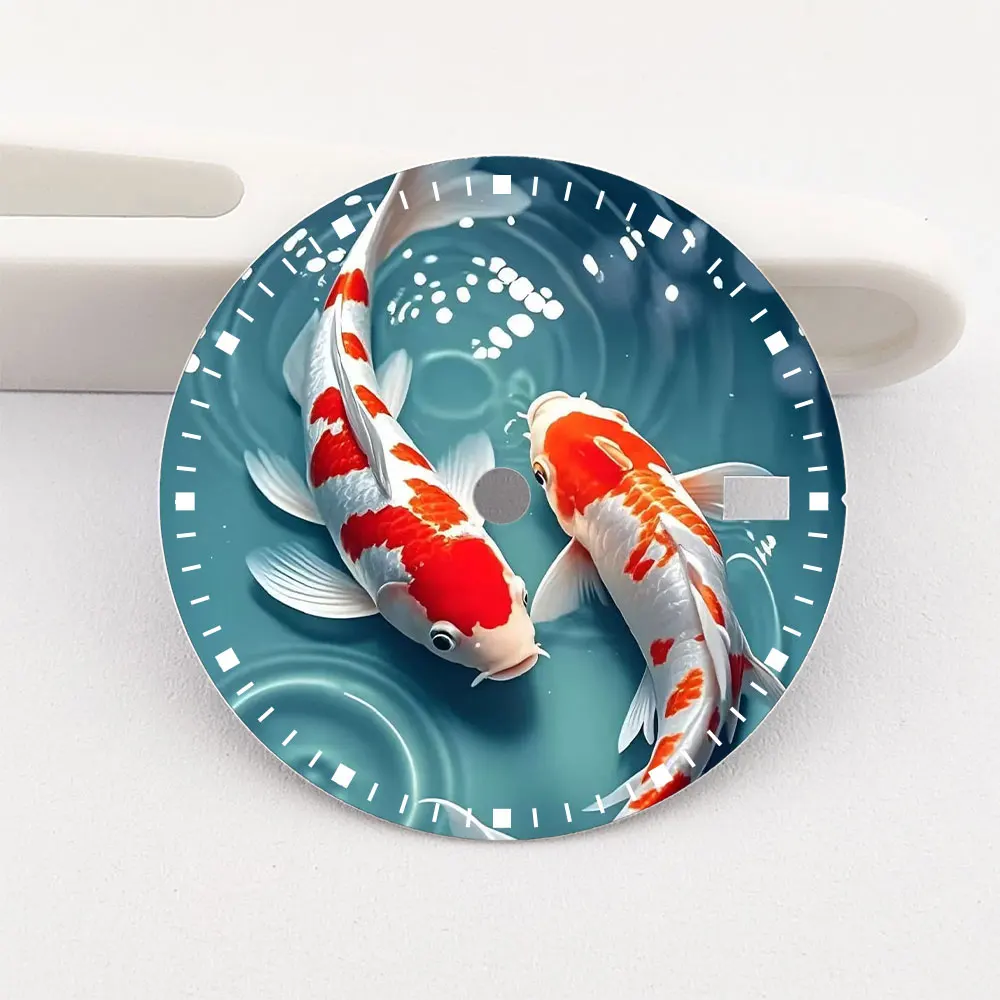 28.5mm NH35 Dial Koi Fish Dial Color-Printed Personalized Dial Is Suitable for the NH35/36 Movement