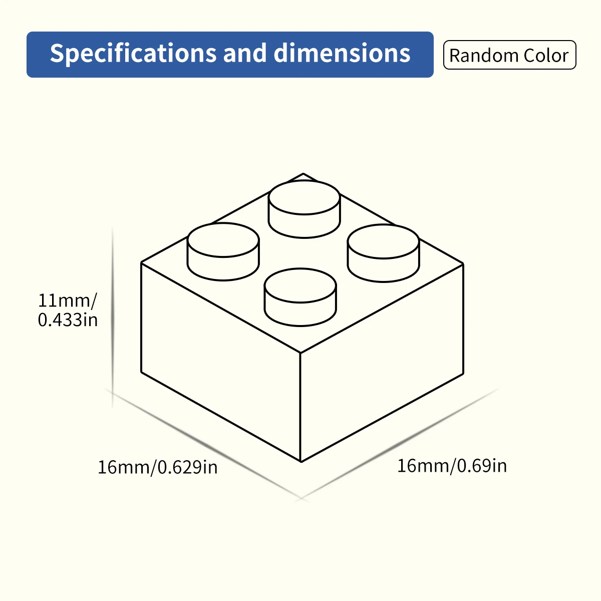 500g2x2 Beveled DlY Building Blocks Figure spesseRaggi Punti Formato creativo educativoCompatibile con i giocattoli di plastica per bambini