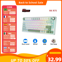 RK Royal Kludge R75 Gasket Wired Mechanical Keyboard 80 Keys RGB Backlit Hot-swappable Spanish Gamer Keyboard MDA PBT Keycaps