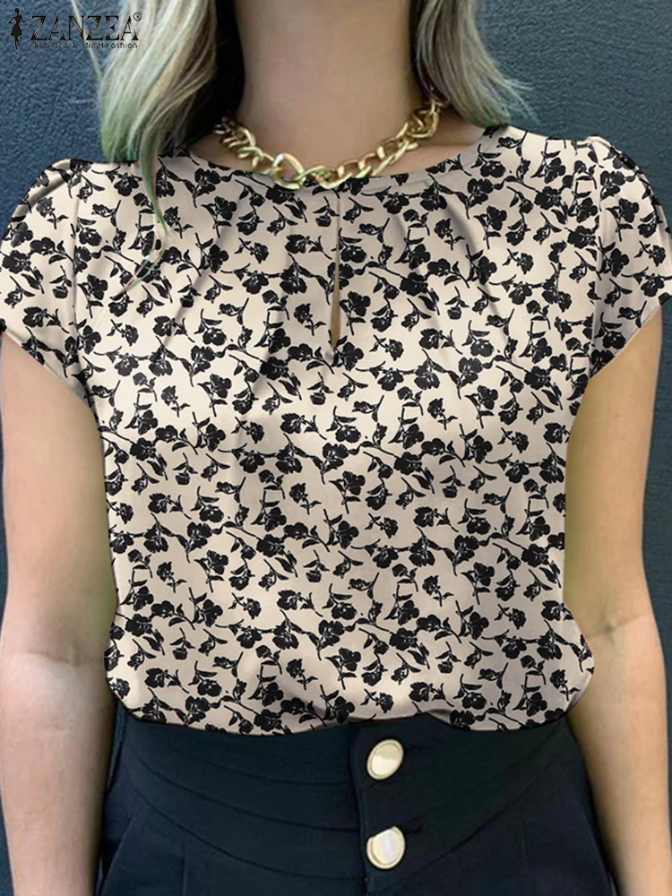 

Summer Women Tops ZANZEA Bohemain Floral Printed Blouse Vintage O Neck 3/4 Sleeve Shirt Casual Holiday Blusas Tunic Female Mujer