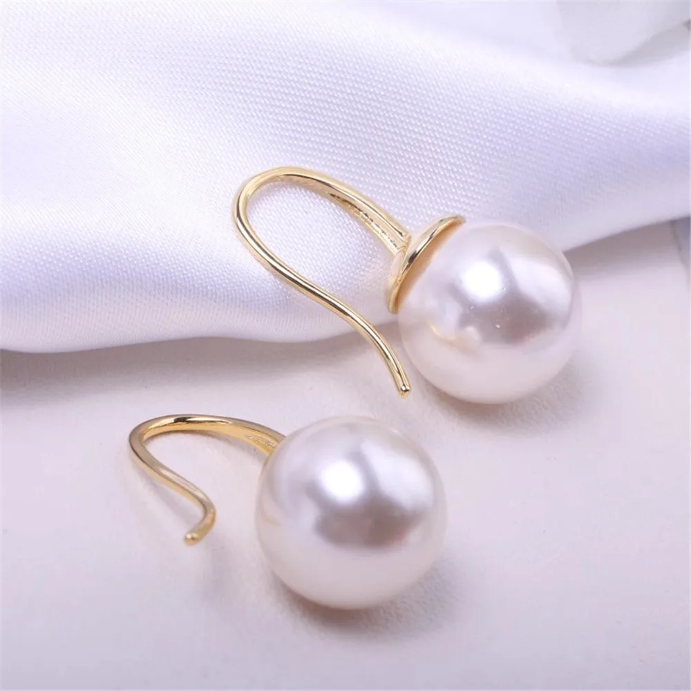 

14-каратное позолоченное латунное круглое кольцо для сережек, жемчужные аксессуары для сережек, застежки Shvenzy Earwires, фурнитура для сережек своими руками