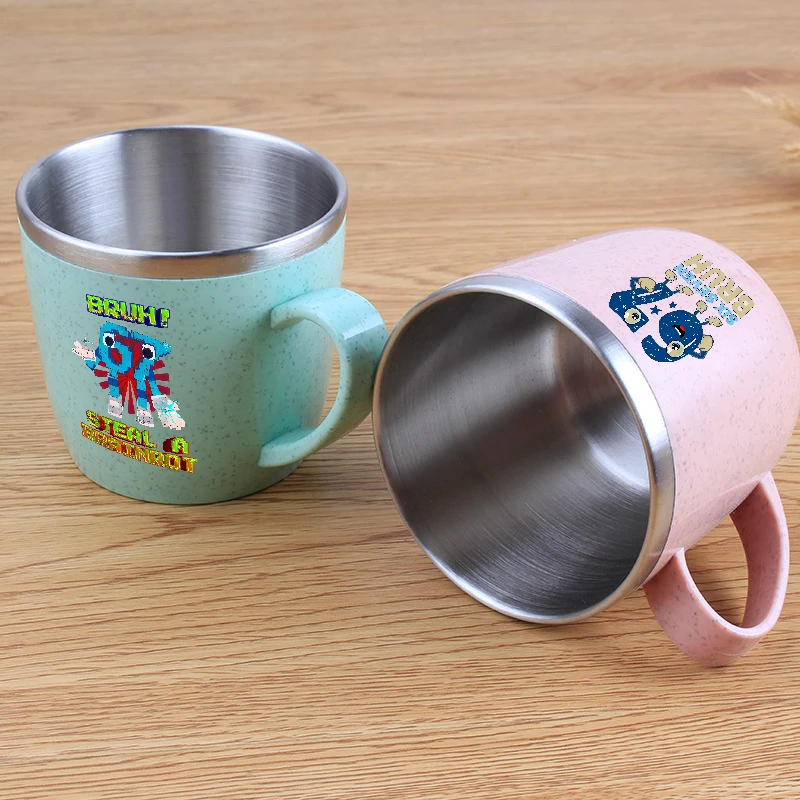 67SIX SEVEN Steal A BrainRot Edelstahl Wasserflasche Becher Hand Milchbecher Büro Trinkgeschirr Zahnbürstenbecher Home Wasserbecher Geschenk