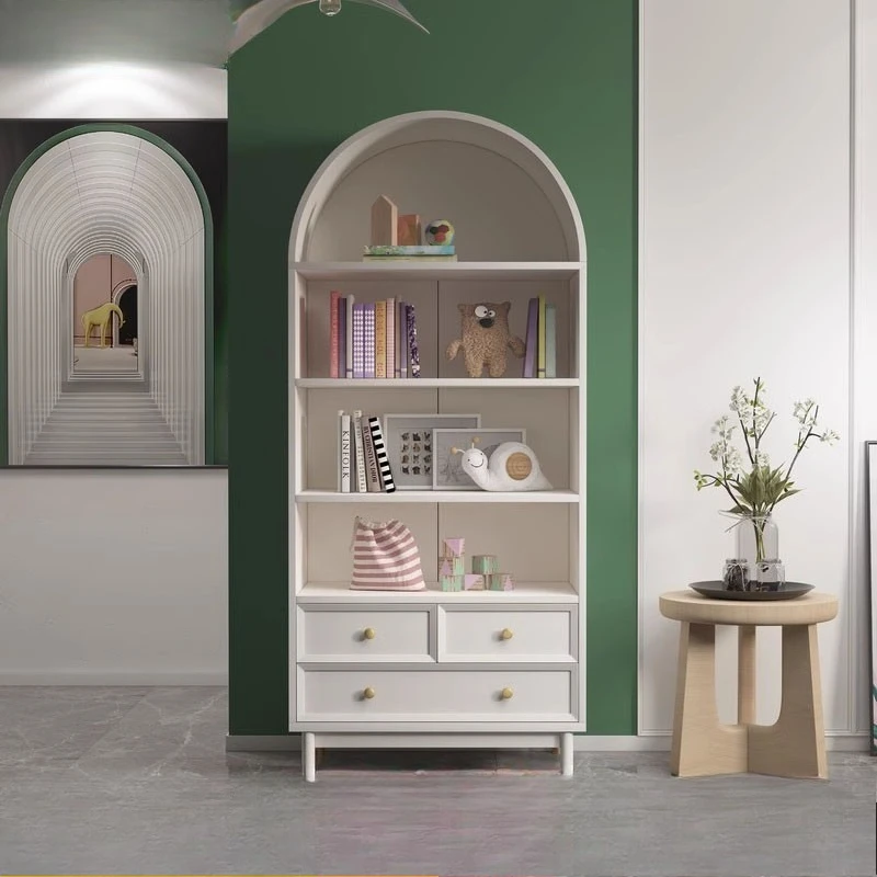 

Solid wood bookcase Small apartment Living room Display cabinet Study storage locker