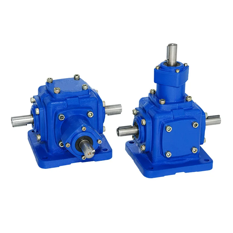 Wholesale Price Spiral Bevel Gear Reducer T series Right Angle Power Steering Gearbox ratio1:1 1:1.5 1:2 Customized Shaft