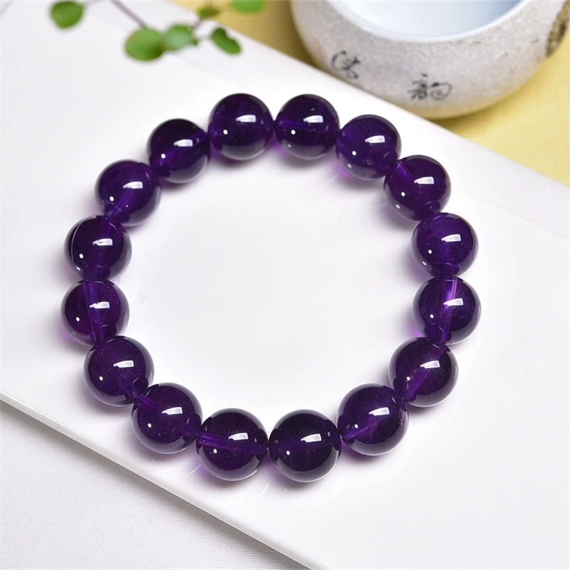 10/14MM Natural Amethyst Bracelet String Charms Handmade Fortune Energy Mineral Woman Amulet Jewelry Gift 1PCS