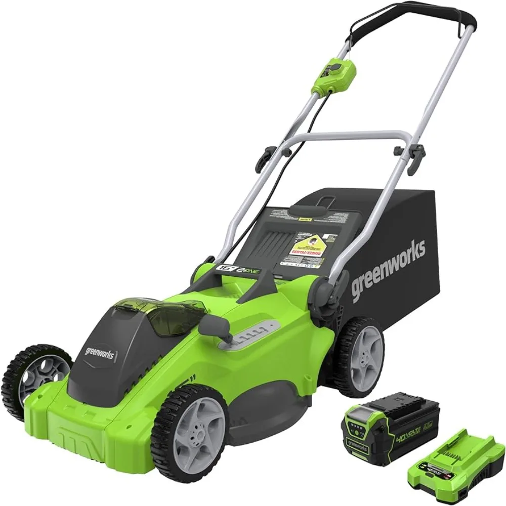 

Greenworks 40V 16" Cordless (Push) Lawn Mower (75+ Compatible Tools), 4.0Ah Battery and Charger Included