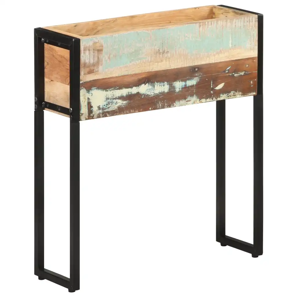 Solid Reclaimed Wood Planter 60X20X68 cm Eco Friendly Flower Pot Suitable for Garden Yard and Vintage Style Decor