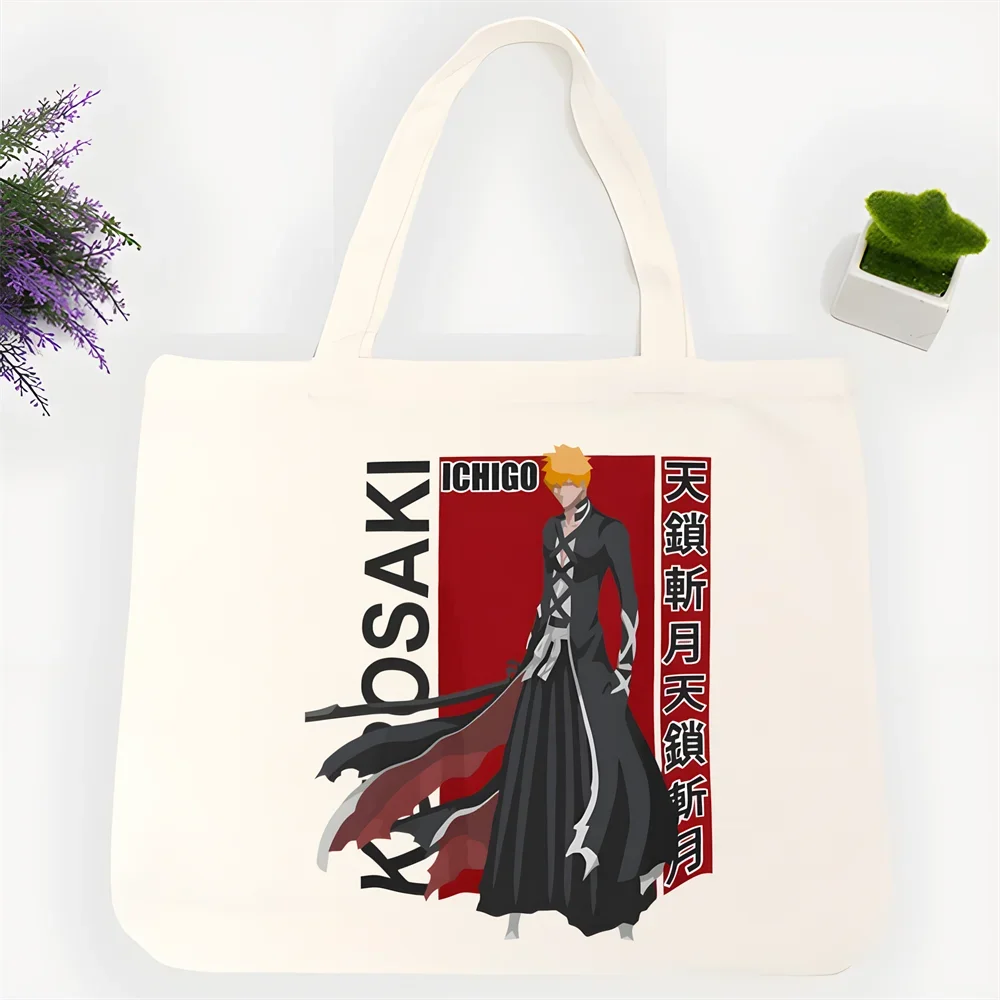 bleached Anime Bleach Zaraki Kenpachi Kurosaki Ichigo Tekkou Skull Shopping Bag Print Original Design Unisex Fashion Travel Bags