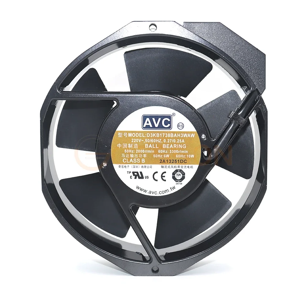 

+NEW For AVC D3KB1738BAH3WAW 17238 220v 0.27 0.25A 17CM metal high temperature resistant fan 172*150*38mm