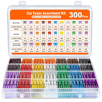 300 pieces of car fuse combination kit, 160 mini chip car fuses+90 standard car fuses+50 micro fuses+1 puller  suitable for cars