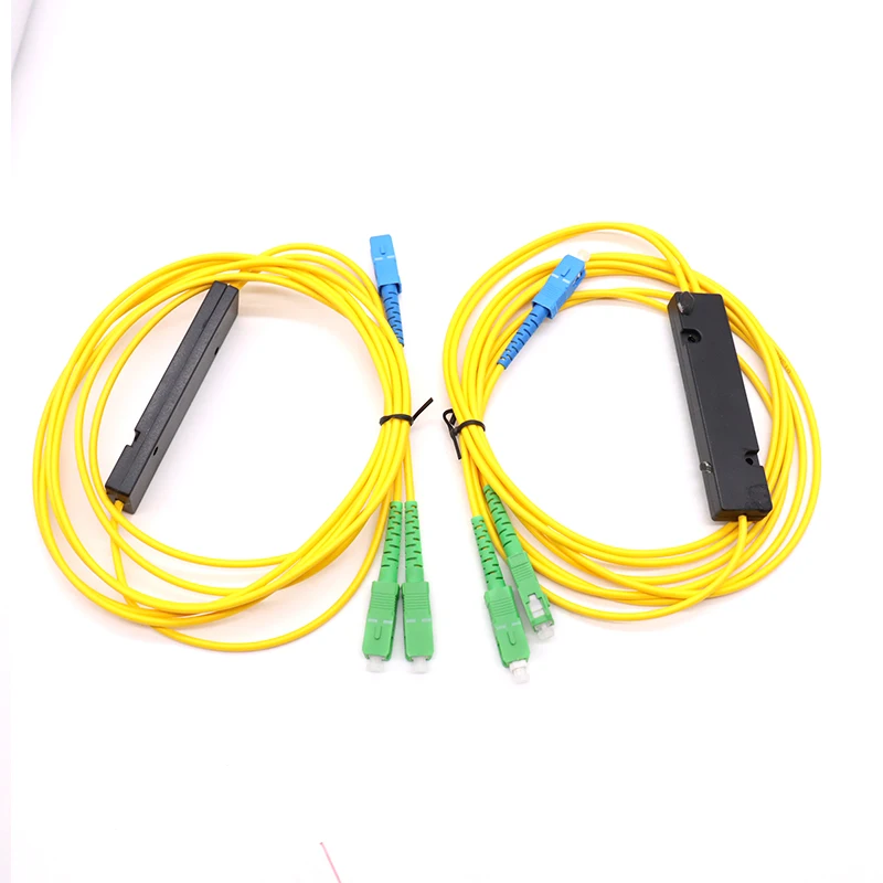 Imagem -03 - Divisor de Fibra Óptica Plc Mini Tubo de Aço Conector Ftth sc tipo 1x2 09 mm sc Apc Pcs por Lote