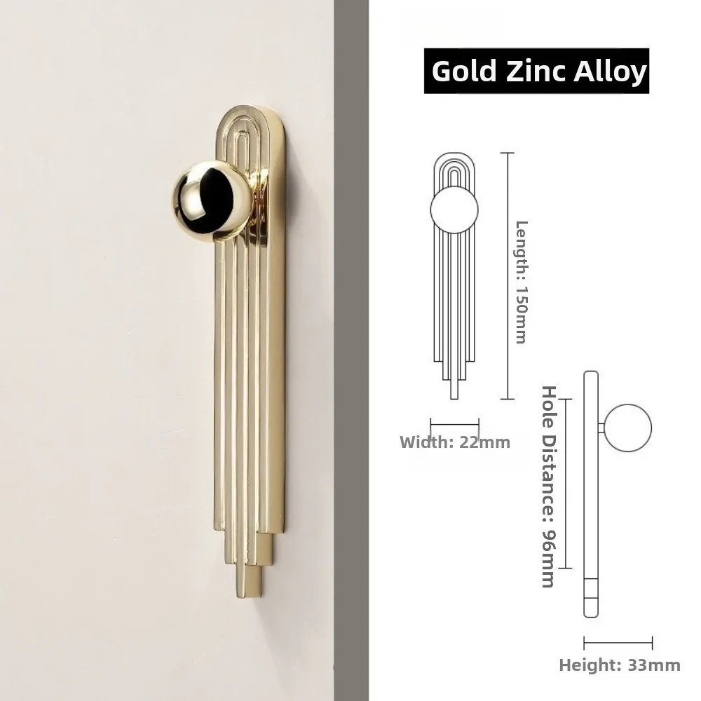 

New Light Luxury Wardrobe Cabinet Handle Modern Gold Drawer Handle Minimalist French Style Bedside Table Handle