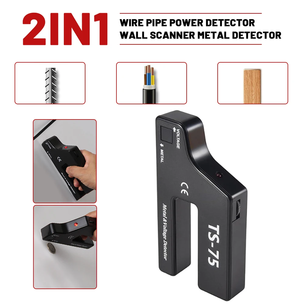 

Настенный сканер 9 В, указатель металлоискателя, провод переменного тока, обнаружение металла, промышленный металлоискатель, оповещение о трубе, высокая чувствительность