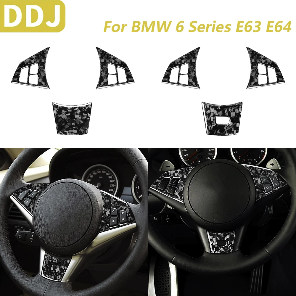 

Для BMW 6 серии E63 E64 M6 2004-2010, кованое углеродное волокно, кнопочная панель на руль, декоративная крышка, автомобильные аксессуары, наклейка