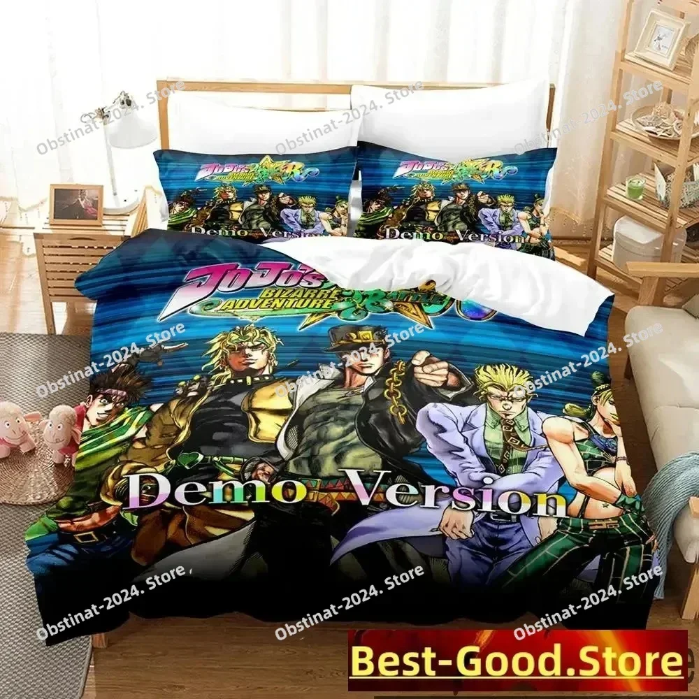 Anime JoJos Bizarre Adventure Bedding Set Duvet Cover Bed Set Quilt Cover Pillowcase Comforter king Queen Size Boys Adult