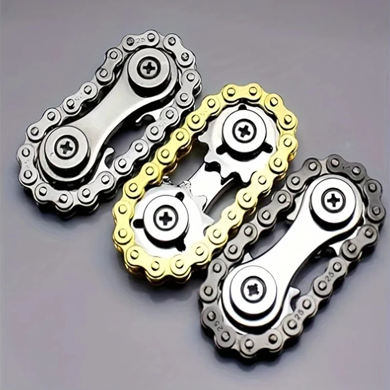 Sprockets Flywheel Fingertip Gyro Fidget Spinner Antistress Anxiety Metal Bike Chains EDC Spinner Fidget Toys For Adult Kids