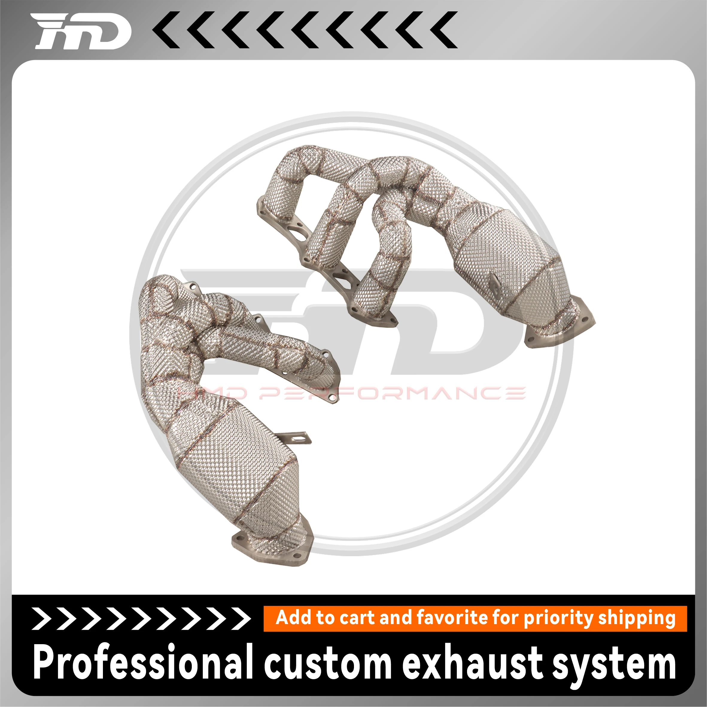 

HMD Exhaust System High Flow Performance SS304 Headers for Porsche 718 GT4 RS Manifold With Heat Shield