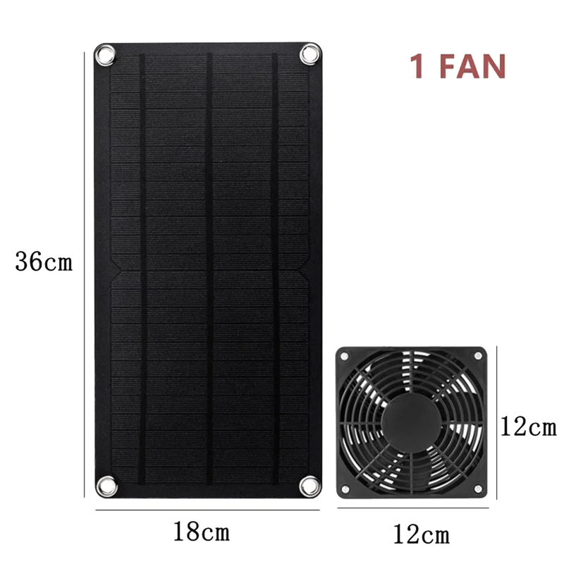 Solar Exhaust Fan Air Extractor Ventilator Solar Panel Powered Dual Fan for Dog Chicken House Greenhouse RV