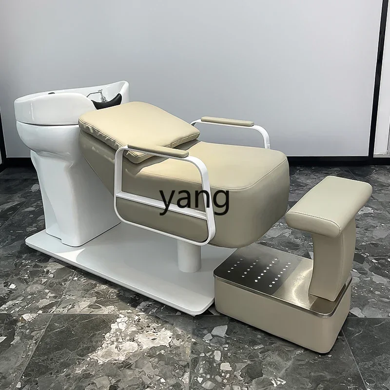 LTT barber shop shampoo bed hair salon special electric half lying flush bed hair salon fiberglass ceramic basin