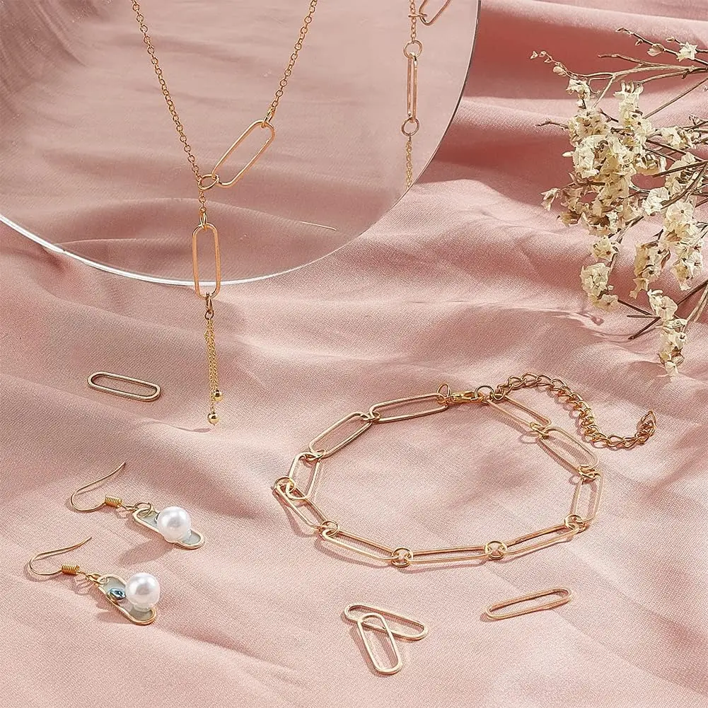 Brass Oval Gold Plated Frame Link Hollow Bezel  Hoop Connector For DIY Earrings Necklace Bracelet Jewelry Making Accessories