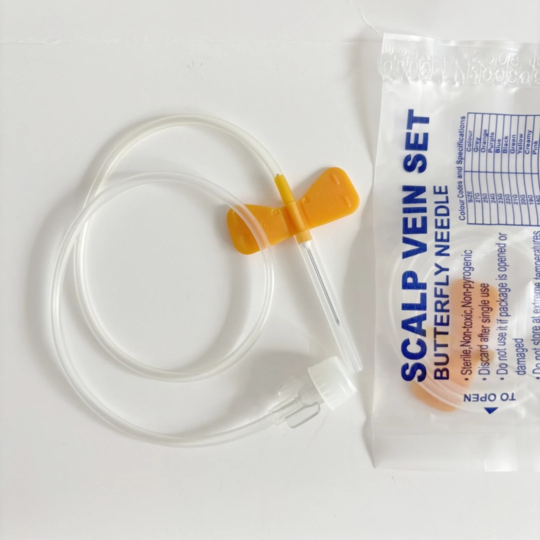 

100 шт./лот Одноразовые стерильные иглы для забора крови, безопасные иглы-бабочки, набор для венозного доступа у животных, 21G, 23G, 25G