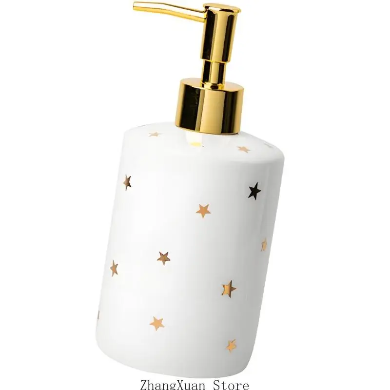 Press-Pumpflasche für Handwäsche in der Nähe des Gästebades, Keramik-Lotion-Pumpflasche, 3 x – Detail 4