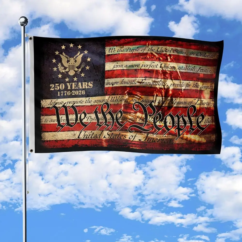 United States Flag 250th Anniversary Decoration Outdoor Garden Banner Patriotic Yard Event Celebration Polyester Hanging Flag