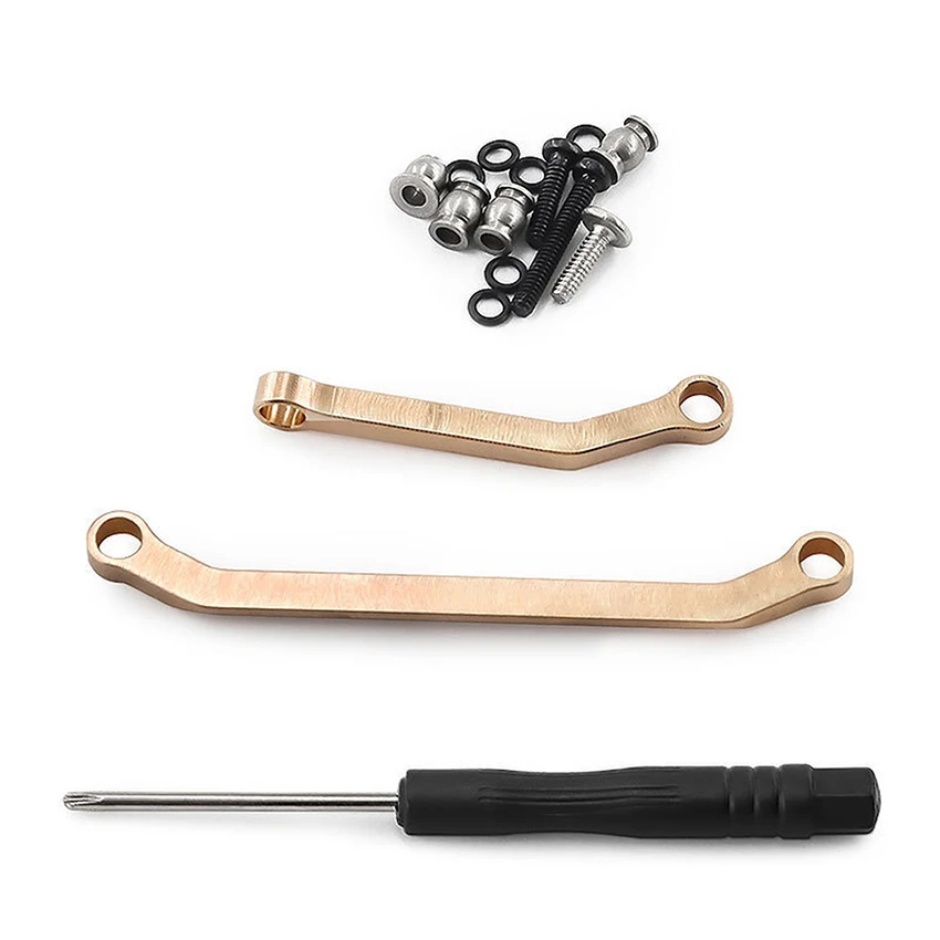 ​For Axial 1/30 SCX30 Bronco Wrangle K10 Crawler Brass Steering Tie Rod Set D424 RC Car Accessories