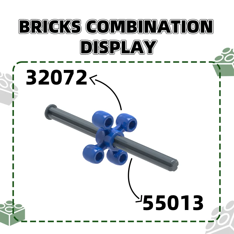 123Pcs/lot NO32072 4 Hole Rotating Shaft Gear Wheel Building Block Moc Color Accessories Compatible with Brick DIY Children Toys
