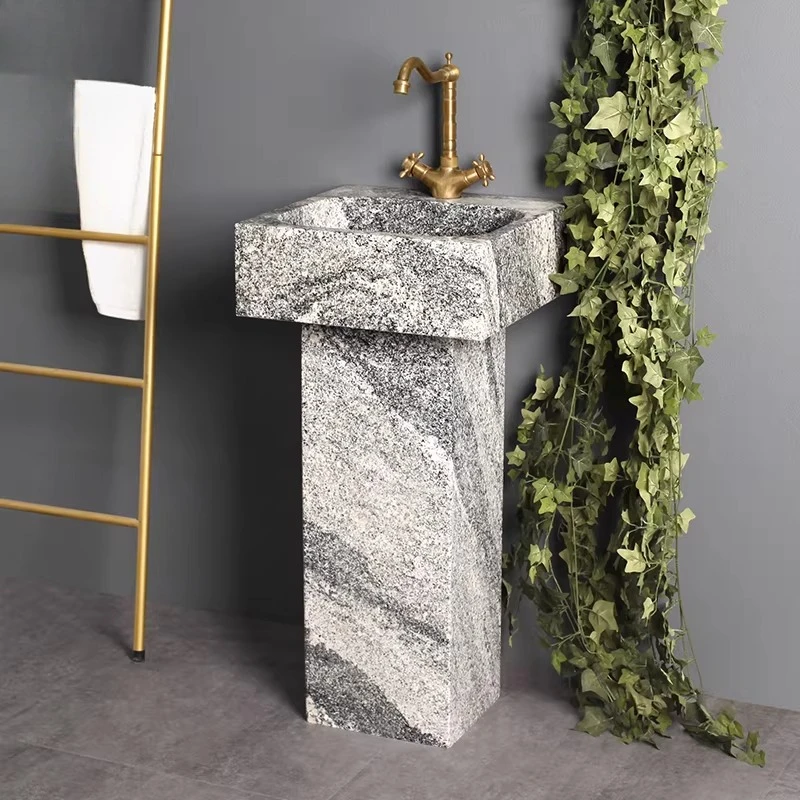 Wash Basin, Outdoor Courtyard Floor-to-ceiling Wash Basin, Sink, Balcony Garden Light Luxury Pillar Basin