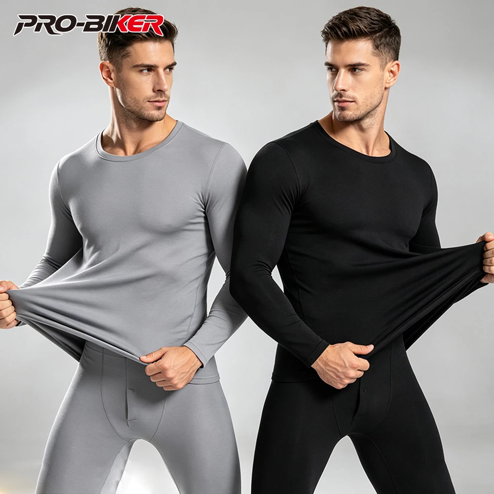 Men's Winter Thermal Underwear Cold-Proof Undershirts Tight-Fitting Thermal Underwear Suit Super Stretchy Long Sleeve Pants