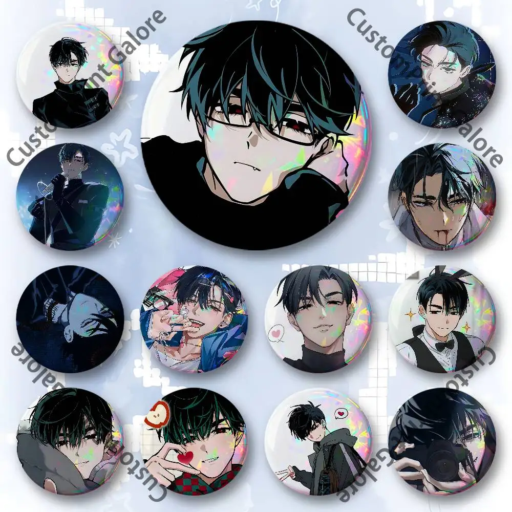 

A-ALIEN S-STAGE Ivan Laser Film Badge Tinplate Brooch Lapel Pin HD Print Badge for Decoration DIY Accessories Gift